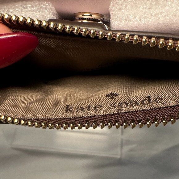 NWOT Kate Spade New York Brown Pebbled Leather Zip Around Wallet - Picture 5 of 5